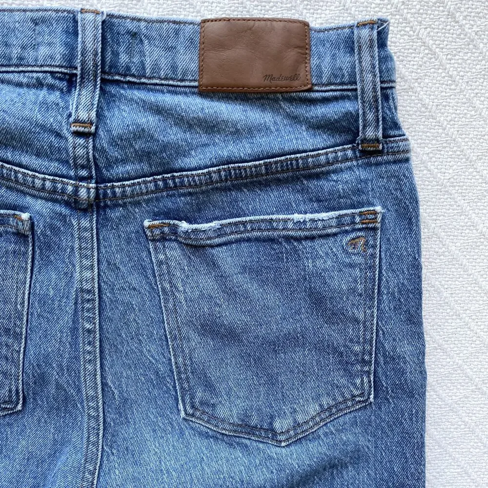 Madewell Classic Straight‎ Jean Crop High Rise Medium Light Wash Denim